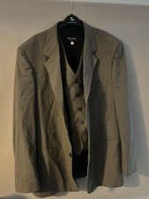 Willson Three Piece Checked Tailored Suit 44 Coat, 34 Leg, Medium Waistcoat