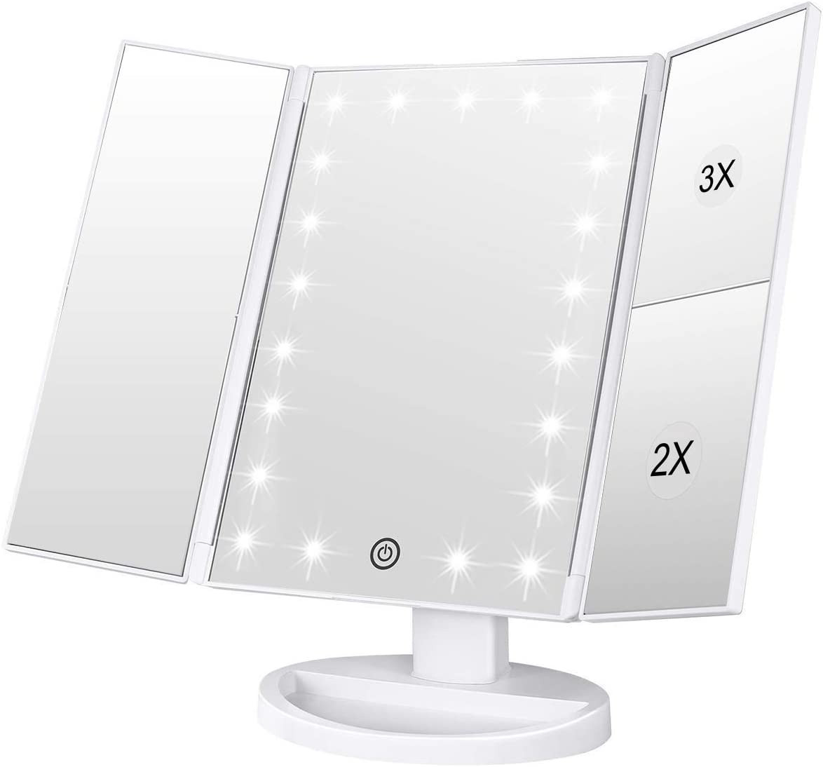 Specchio Vanità con 21 LED | Specchio Tri-Fold per Make-Up Corner