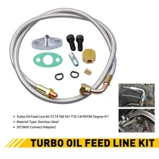 Oil Feed Oil Return Line Drain Hose Kit On T3 T4 T60 T61 T70 Turbo Turbocharger