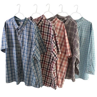 HB Harbor Bay Fit by DXL Button Down Shirt Bundle Mens 4XL Plaid 5 Piece Lot