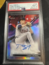 2021 TOPPS FINEST AUTOGRAPH PSA 9/10 ROOKIE BASEBALL CARD.