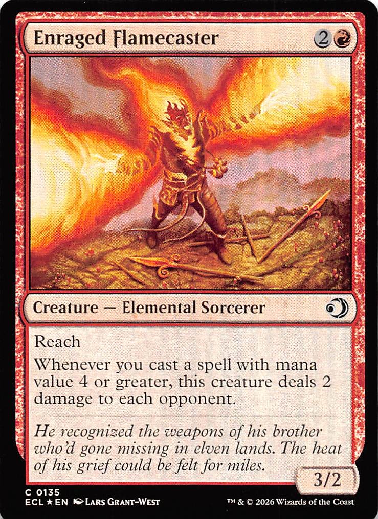 Enraged Flamecaster Foil 135 Lorwyn Eclipsed Magic the Gathering