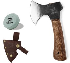 Hatchet, 8 Inches Small Hand Axe 1065 Manganese Steel and Beech Wood Handle with