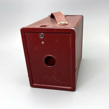 Vintage box film camera Agfa Ansco B2 film red version untested parts display