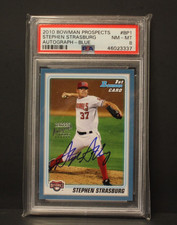 (RI1) 2010 Bowman Prospects 1st Stephen Strasburg #BP1 PSA 8 Auto Blue 071/250