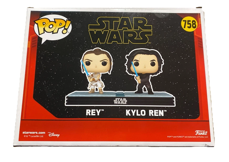Lote Funko Pop Star Wars - #758 Rey & Kylo Ren, #402 Mandalorian, #782 Cassian Foto 4 de 4