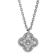 Van Cleef & Arpels Sweet Alhambra Diamond Pendant 18KT White Gold