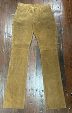 Women  s Brown Leather Pants Medium Cripple Creek Western Equestrian Y2K