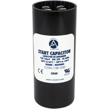 Motor Start Capacitor, 130-156 Mfd, 330 VAC, 1-7/16 W, 3-3/8 H, CON-130-330