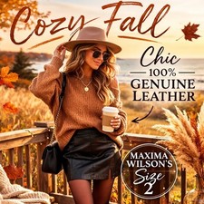 Maxima Wilson's 100% Leather Black Mini Skirt Size 2 XS Genuine Leather Lined