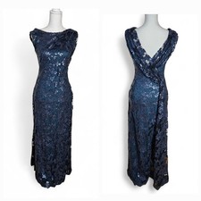 Tadashi Shoji Lace Sequin Floor Length Dress Formal Evening Gown Sz 4 Occasion