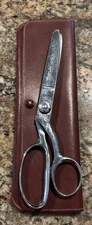 Vintage Wiss Pinking Scissors Pinking Shears Sewing Tool & Genuine Leather Case.