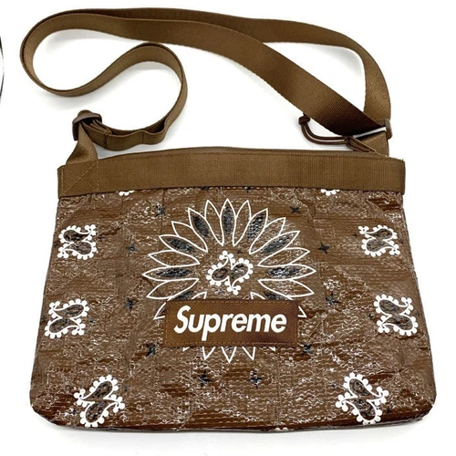 SUPREME 21SS Bandana Bâche Sac Latéral Épaule Marron Occasion