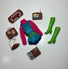 Vintage 1971 Busy Talking Barbie Outfit # 1195 Green Boots Accessories