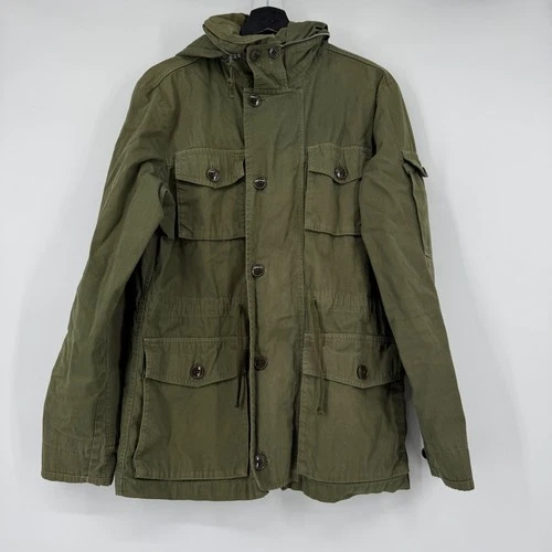 J.Crew Mens Field Jacket Army Green Utility Hooded Military Coat NX-631 Small - product listing photo