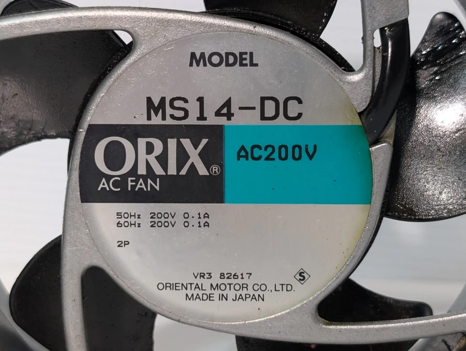 Oriental Motor MS14-DC ORIX AC Fan, AC200V, 50/60Hz, 0.1A, Pre-Owned, As Shown - Изображение 3 из 4