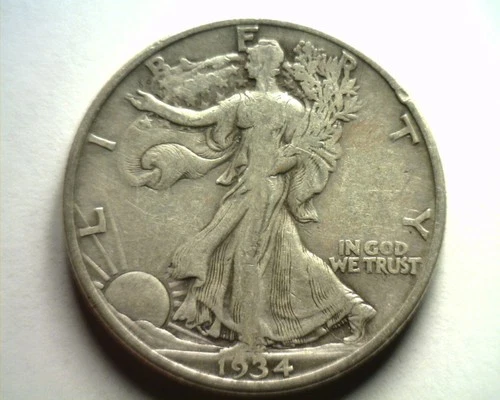 1934-D WALKING LIBERTY HALF VERY FINE VF NICE ORIGINAL COIN BOBS COINS FAST SHIP