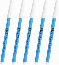Washable Fabric Markers for Sewing,5 Pack,Blue,Erasable Sewing Markers for Fabri