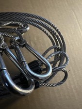 10 Pack Stage Light Safety Cables 1/8in Stainless Steel w/ Hooks 150LB Load DJ