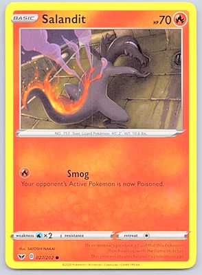Salandit SWSH01: Sword & Shield Base Set NM Common 027/202 - Image 1 of 2