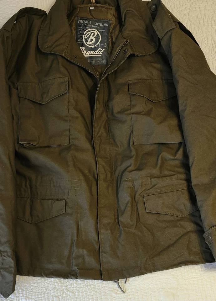 Brandit Classic M65 Men's Army Field Jacket  Military Style Coat Olive 5XL NWT - Image 2 of 4