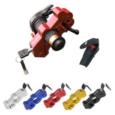 Red Motorcycle Grip Anti-Theft Handlebar Brake Clutch Security Lock With 2 Keys