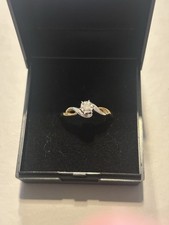 9ct Gold Solitaire Ring Size N 2.58g In White And Gold