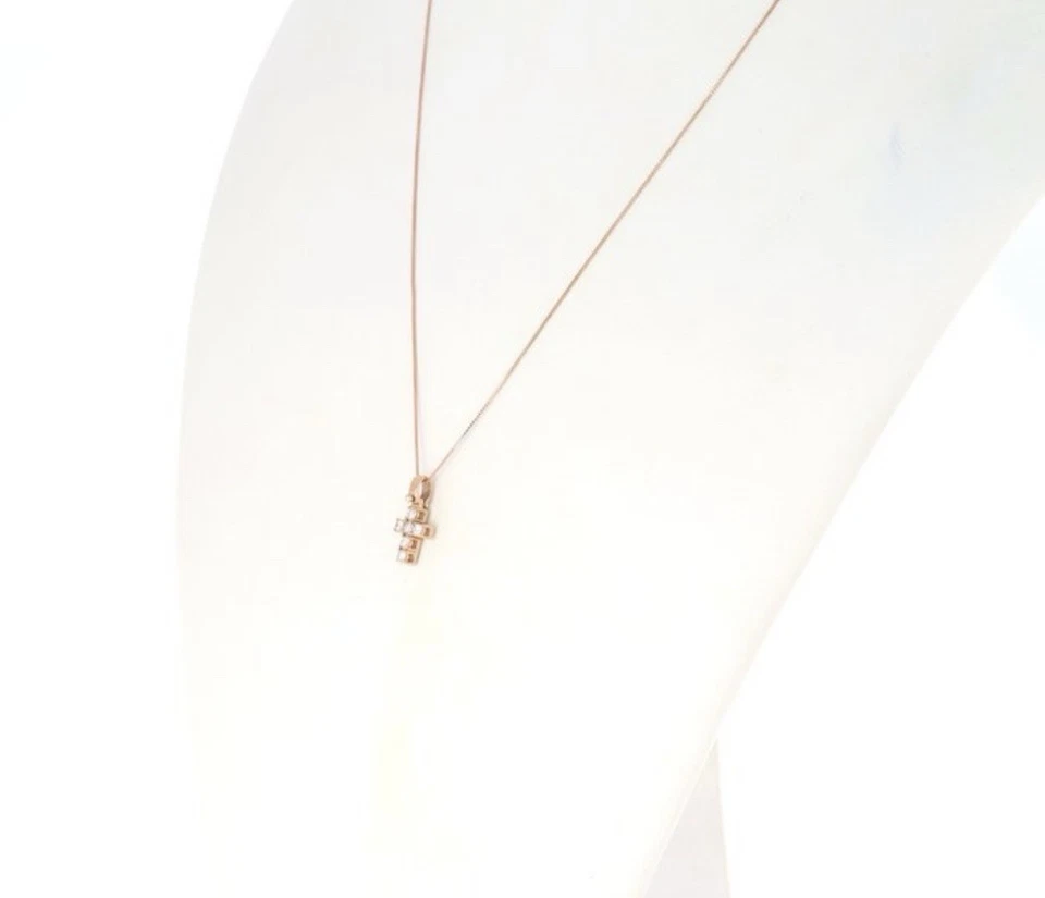 Kette mit Anhänger aus 18 Karat Gold mit Diamanten. Handgefertigt in Italien. - Bild 3 von 4