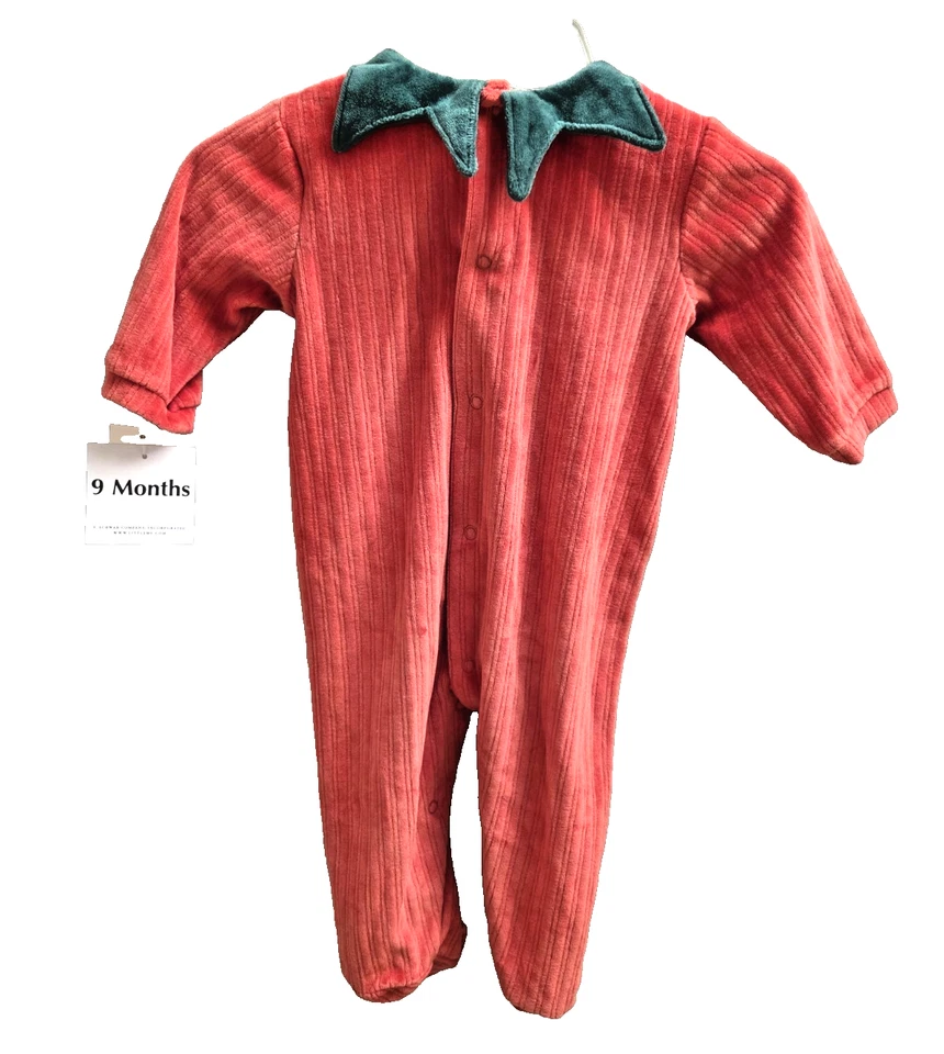 Disfraz de Calabaza Halloween Terciopelo "Little Me" 9 Meses Lavado/Secado a Máquina NUEVO Foto 3 de 4