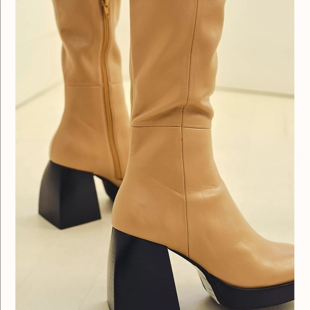 New Free People x Jeffrey Campbell Daphne Second Skin Platform Boots US 10 image 10