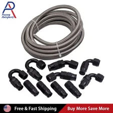 8AN 20FT Fuel Line Kits Fittings E85 PTFE Hose Transmission Oil Cooler Line Hose
