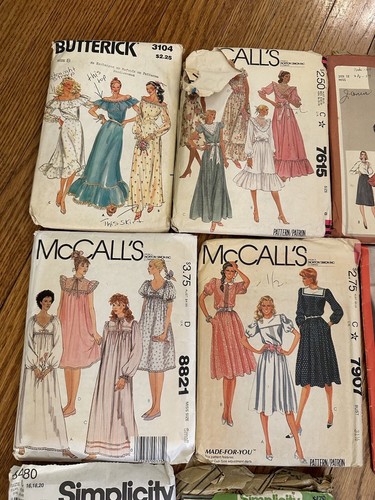 LOT 8 Dress Sewing Patterns 80s Women Simplicity McCalls Butterick Unknown Cond - Picture 3 of 7