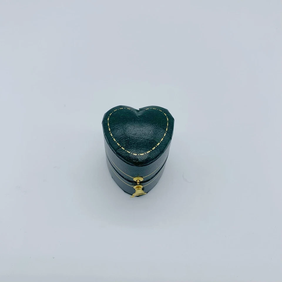 Vintage Heart Green Ring Box Handmade, Engagement & Wedding Set Elegant - Image 4 of 4