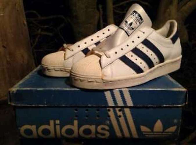 adidas 80s Vtg Sneakers SUPERSTAR Deadstock Made France Size 6 1/2 