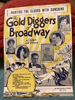 PAINTING THE CLOUDS WITH SUNSHINE 1929 SHEET MUSIC GOLD DIGGERS OF BROADWAY FILM