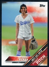 2016 Topps Update #FP-6 Aubrey Plaza First Pitch Insert Dodgers Stadium