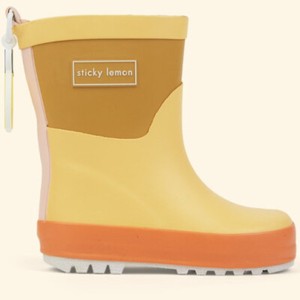 lemon rain boots