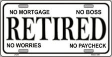 Retired Metal Tin License Plate Frame Tag Sign For Car And Truck Retired Metal Tin License Plate Frame Tag Sign For Car And Truck