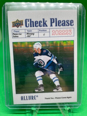 2022-23 Upper Deck ALLURE Check Please CP-8 Pierre-Luc Dubois Winnipeg Jets