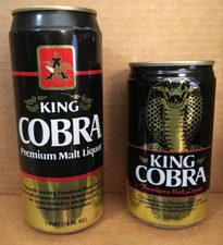 12 & 16 OUNCE KING COBRA PREMIUM MALT LIQUOR BEER CANS, ANHEUSER-BUSCH - B/O