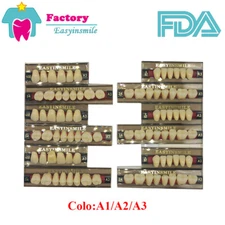 Dental False Teeth Acrylic Resin Denture DIY Upper Lower Full Set Shade A1/A2/A3