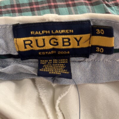 Ralph Lauren Rugby Men 30 x 30 Chino Pants White Flat Front Ralph Lauren Rugby Men 30 x 30 Chino Pants White Flat Front