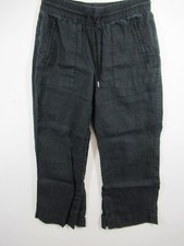 Athleta Retreat Wide Leg Linen Pants Women Small Black 851038