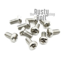 M3 x 6mm, Phillips Pan Head Screws, A2 304 18-8, Stainless Steel