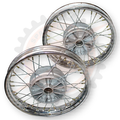 16'' Complete Wheel Rim Set Compatible With Jawa 250 350 Cw 36 Spoke Wheel Pair