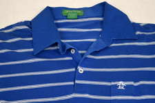 Penguin Shirt VTG Grand Slam Munsingwear Size L 80s Blue White Stripe Made USA
