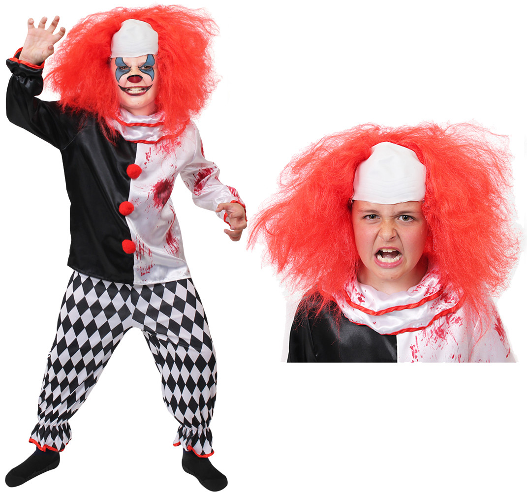DISFRAZ DE PAYASO ASESINO NIÑOS NIÑAS HORROR ATERRADOR HALLOWEEN VESTIDO ELEGANTE