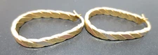 14K TRI-COLOR GOLD SWIRL HOLLOW HOOP EARRINGS 2.87 grams (A20098-1)