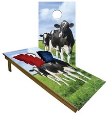 Cow CORNHOLE BEANBAG TOSS GAME w Bags Game Bo...