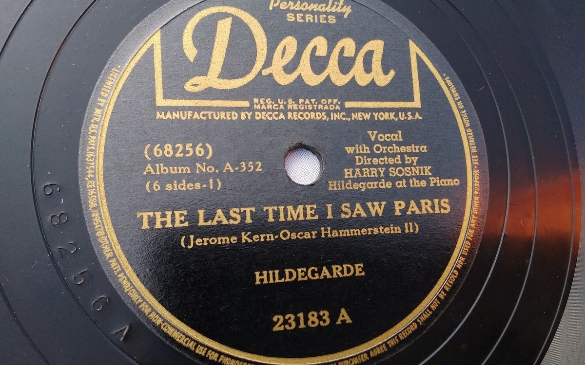 Hildegarde 78rpm Set Decca Records #A-352 Souvenir Album